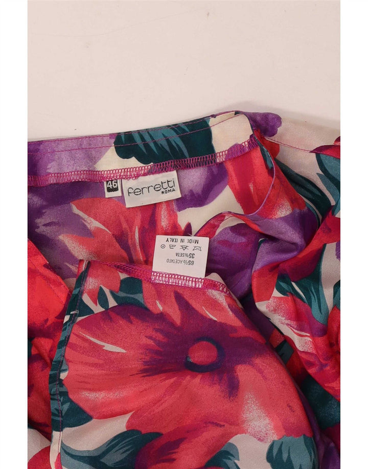 Bluză cămașă cu mânecă scurtă pentru femei Ferretti IT 46 mare, multicoloră, florală