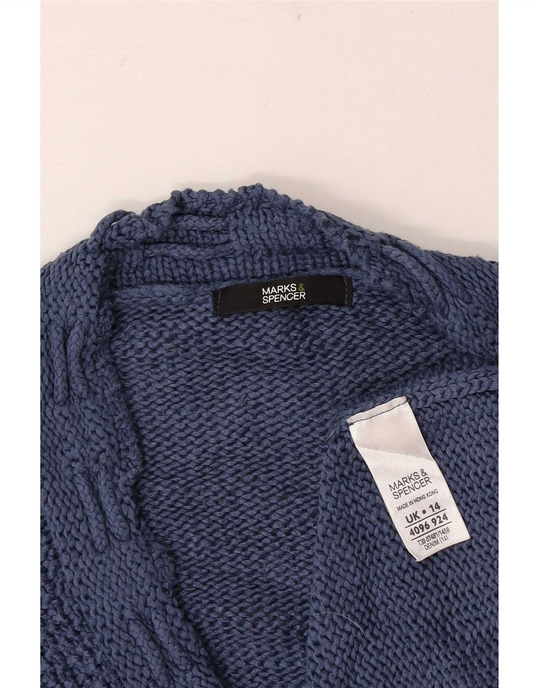 Pulover cardigan cu mâneci 3/4 pentru femei Marks & Spencer UK 14 Medium Blue