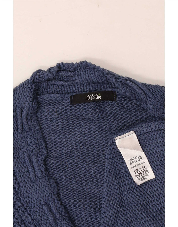 Pulover cardigan cu mâneci 3/4 pentru femei Marks & Spencer UK 14 Medium Blue