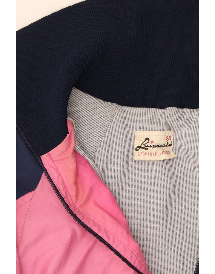 VINTAGE Womens Bomber Jacket EU 38 Medium Pink Colourblock Vintage Vintage and Second-Hand Vintage from Messina Hembry 