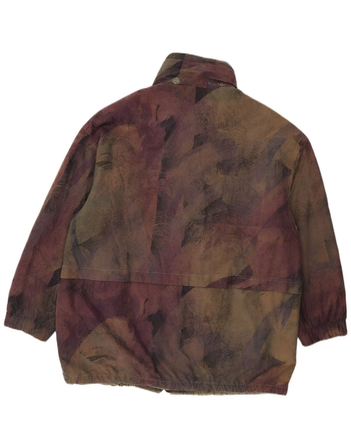 Jachetă vintage pentru femei, cu model abstract, ruptură de vânt UK 20 2XL, multicoloră