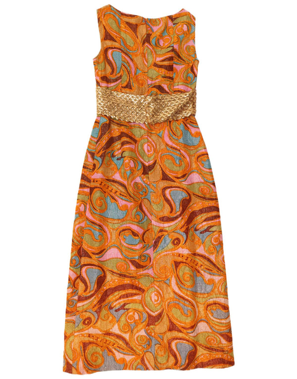 Rochie maxi fără mâneci vintage pentru femei UK 12 Medium Multicolor Paisley