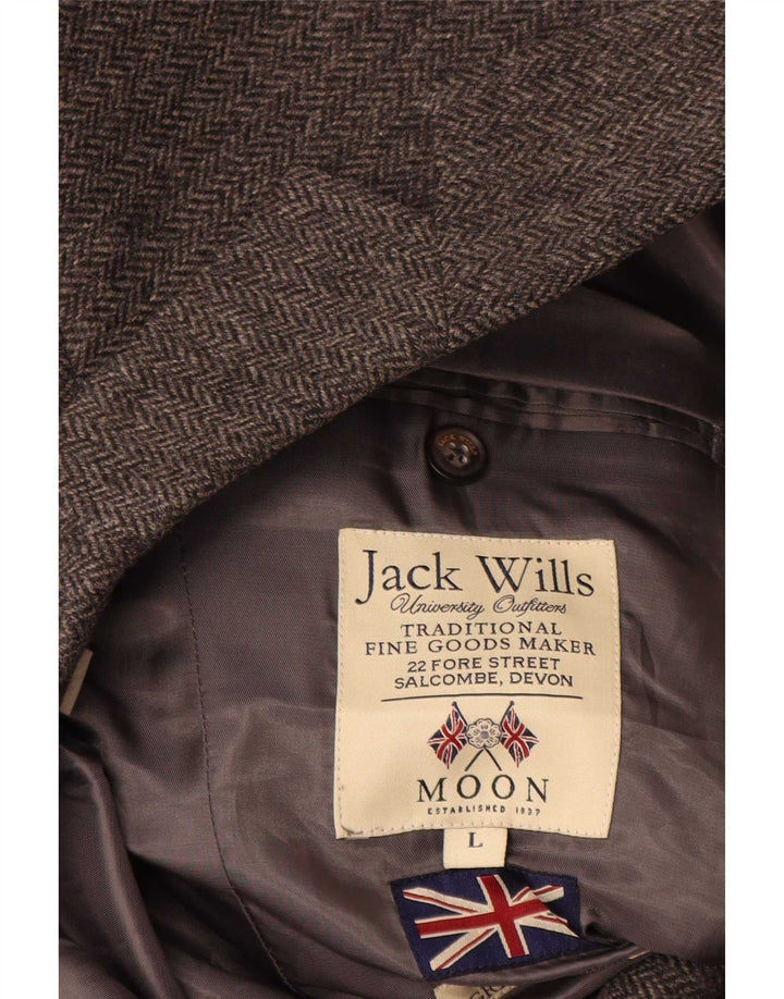Jachetă Jack Wills pentru bărbați, cu 2 nasturi, UK 40, lână mare, gri cu oase