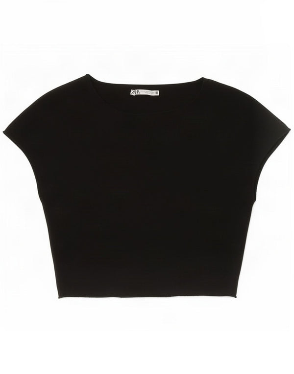 Crop Top pentru femei Zara UK 12 Medium Negru