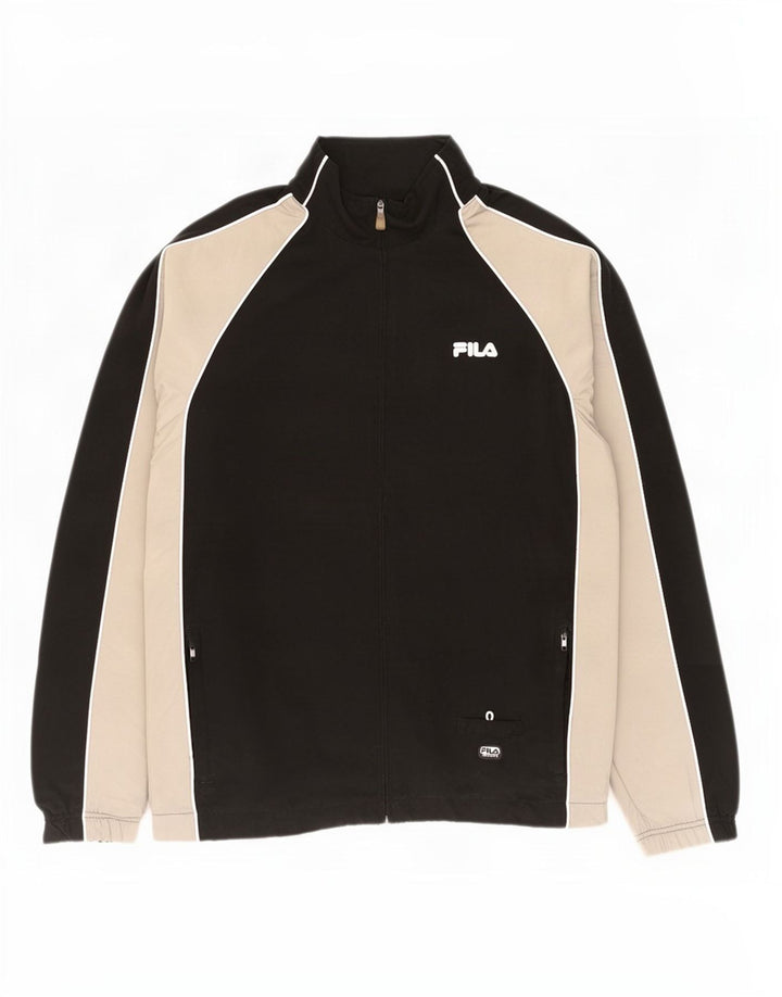 Jachetă pentru trening Fila pentru bărbați, 2XL, poliester color bloc negru