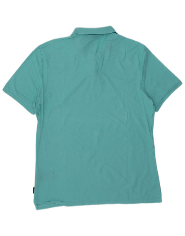 Cămașă polo Calvin Klein pentru bărbați, bumbac albastru mediu