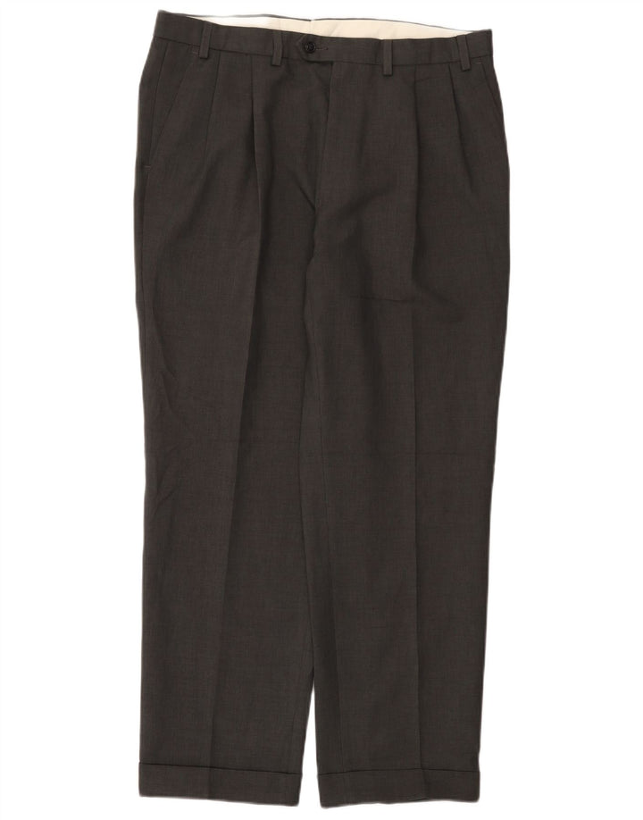 Pantaloni de costum pentru bărbați Marks & Spencer L36 L29 Gri poliester