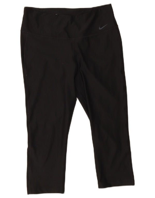 Leggings capri Nike Dri Fit pentru femei UK 14 Poliester mediu negru