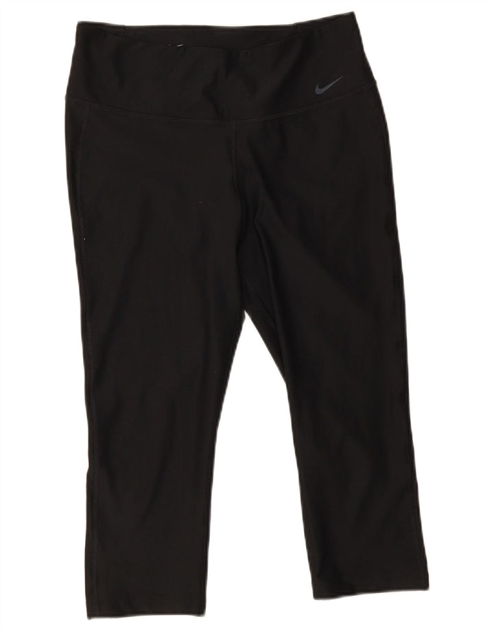 Leggings capri Nike Dri Fit pentru femei UK 14 Poliester mediu negru