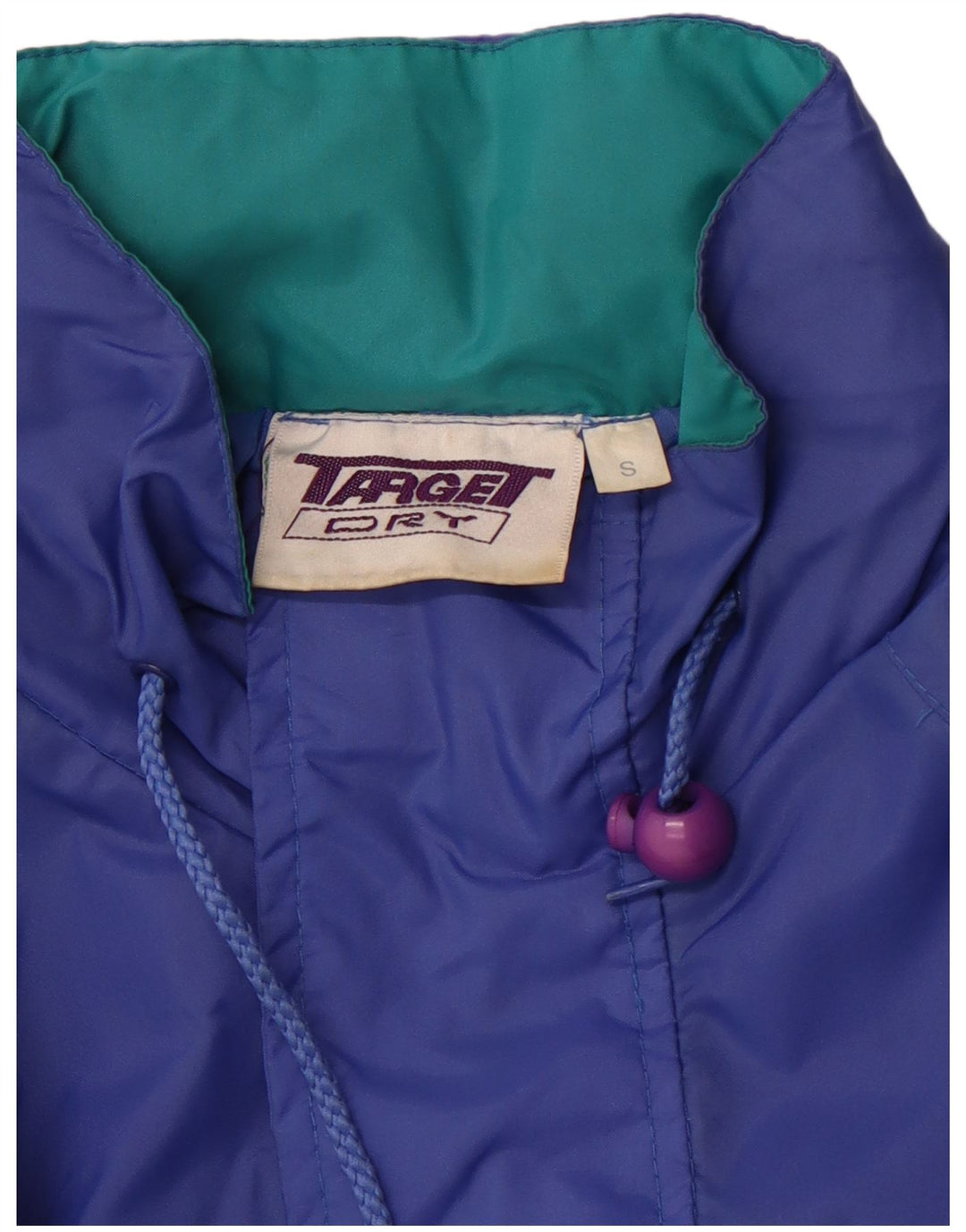 TARGET DRY Pelernă de ploaie supradimensionată cu glugă pentru bărbați UK 36 Small Blue Colorblock