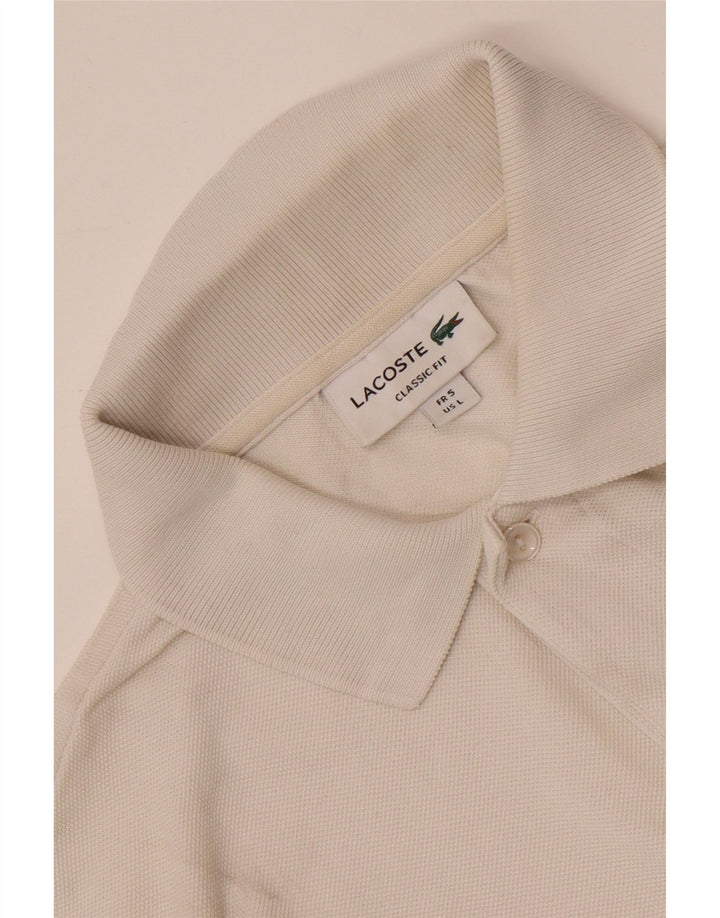 Tricou polo Lacoste Classic Fit pentru bărbați, mărimea 5, mare, alb