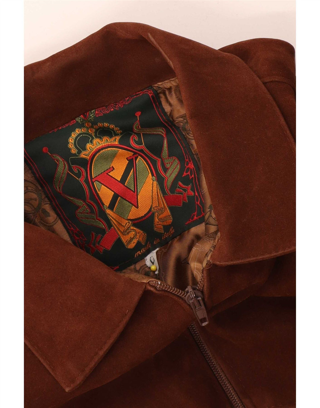 Bomber vintage pentru bărbați din piele intoarsa UK 40 mare maro