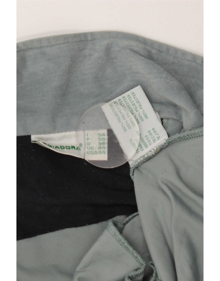 Diadora Mens Velour Trening Top Jacket UK 44 2XL Blue Poliester