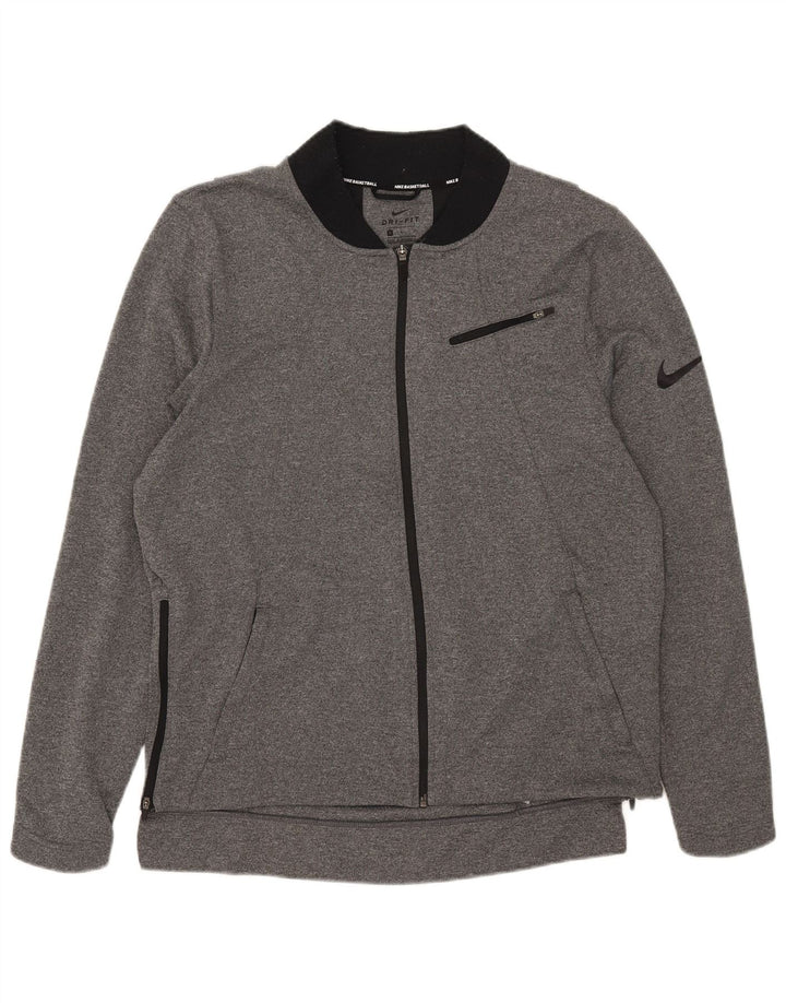 Jachetă de top pentru trening Nike Dri Fit pentru bărbați, mare, gri, poliester