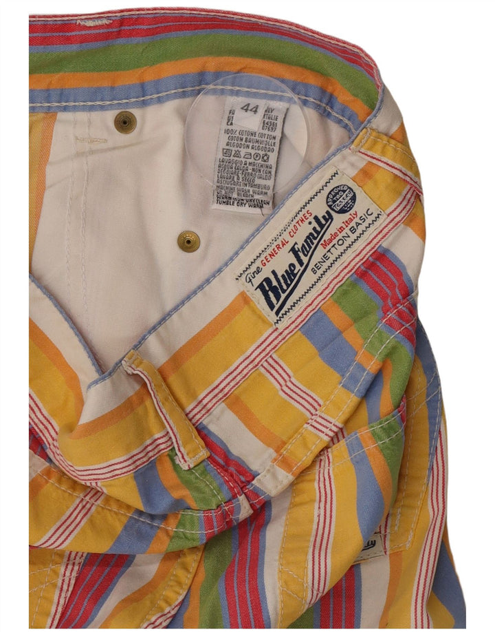Pantaloni scurți casual Benetton pentru femei IT 44 Medium W26 Multicolore în dungi