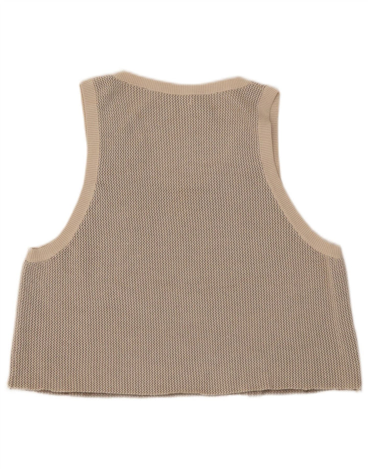 Top Vest Crop pentru Damă Zara UK 14 Medium Bej