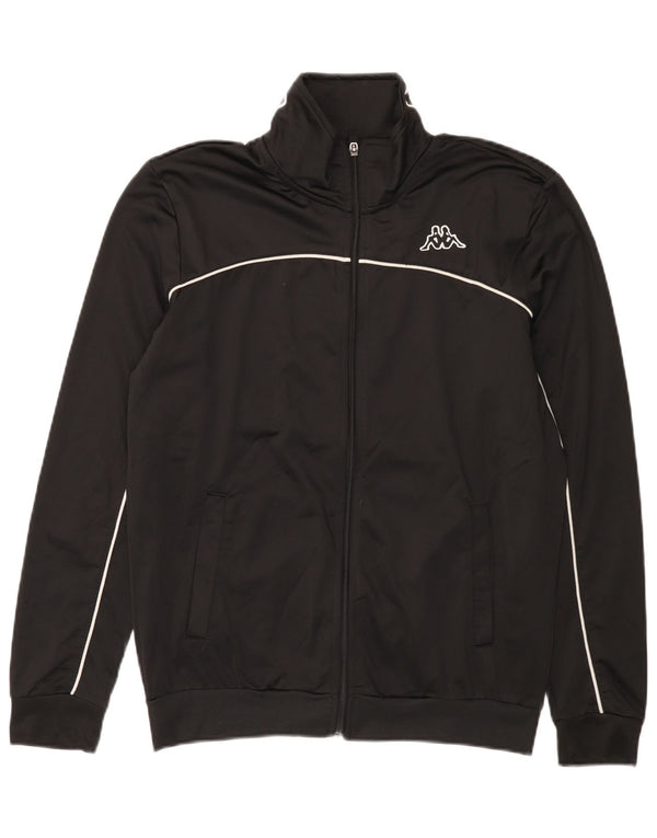 KAPPA Mens Graphic Tracksuit Top Jacket Large Black Polyester