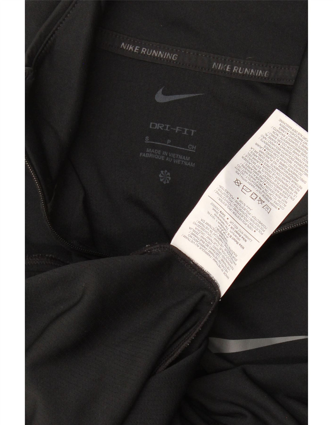 Top de trening Nike Dri Fit Zip Neck Pullover pentru femei UK 10 Small Black