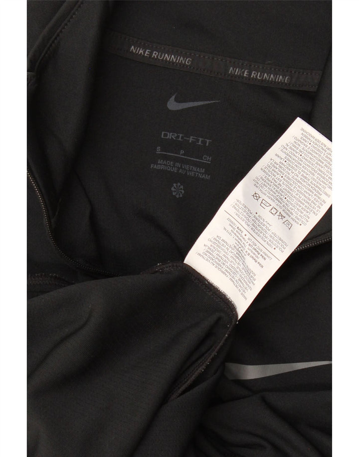 Top de trening Nike Dri Fit Zip Neck Pullover pentru femei UK 10 Small Black