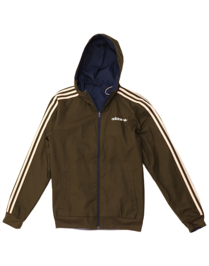 Jachetă de trening reversibilă ADIDAS pentru bărbați XS Kaki Poliester
