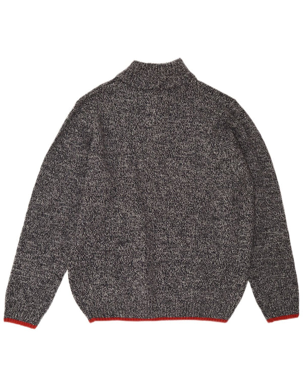 Pulover pentru bărbați Atlas For Men, cu fermoar, cu gât, XL, albastru marine, acrilic pătat