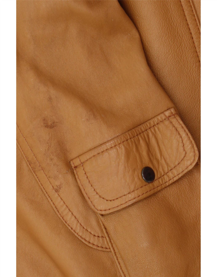 Jachetă din piele pentru bărbați Pointers, cu tăiere lentă, UK 38, piele maro medie