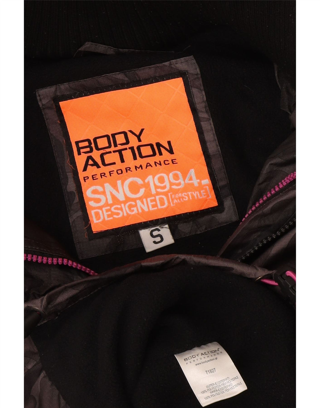 Jachetă de vânt cu glugă vintage pentru femei UK 10 Camuflaj gri mic