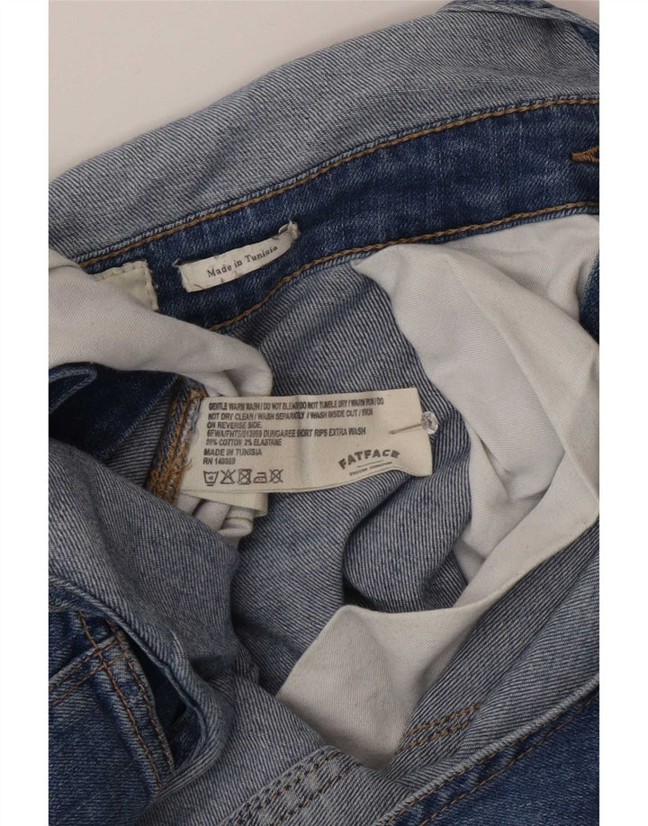 Fat Face Salopete Distressed Pantaloni scurți din denim pentru femei UK 12 Medium W32 Blue