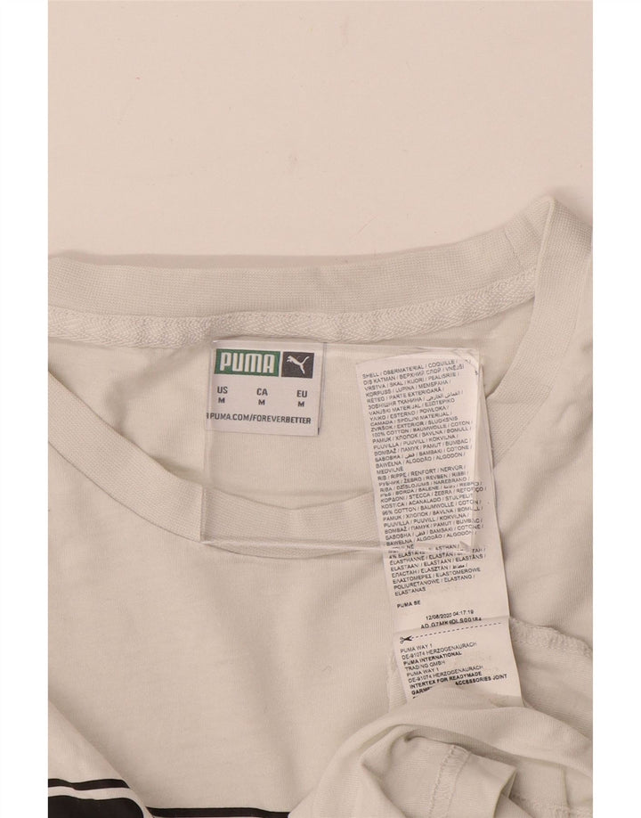 Tricou grafic Puma pentru bărbați Top, mediu, alb, bumbac
