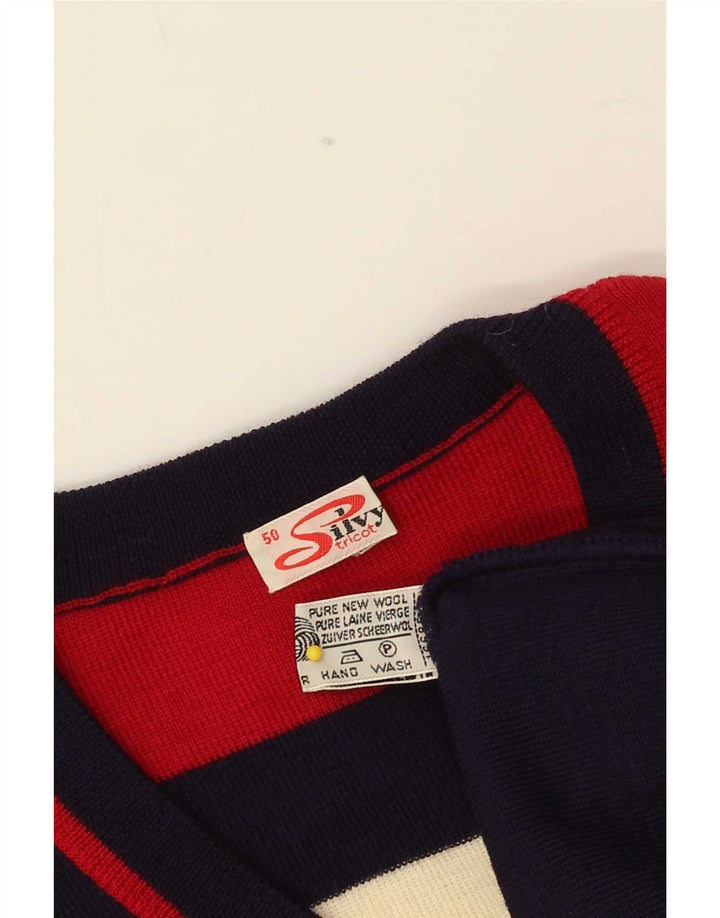 Pulover pentru bărbați Silvy cu decolteu în V IT 50 Medium Bleumarin Colorblock