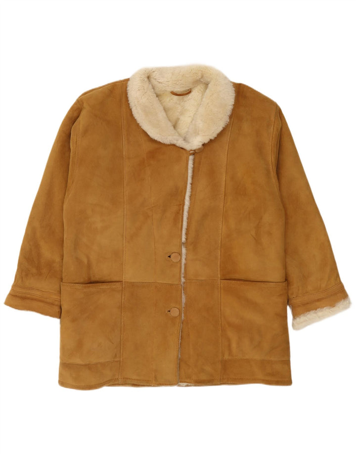 Palton vintage pentru femei din shearling EU 42 mare bej