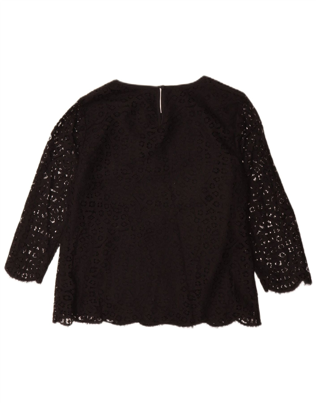 Bluză J. CREW pentru femei, cu mâneci 3/4, US 8, bumbac floral, negru mediu