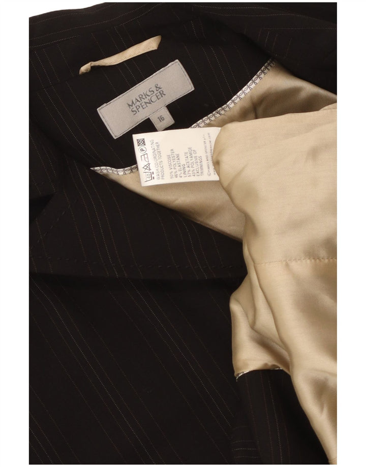 Sacou Marks & Spencer pentru femei, cu 2 nasturi, cu dungi mari, negru, UK 16