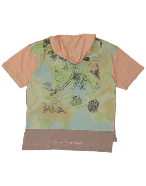 Gabriella Frattini Tricou grafic cu glugă pentru bărbați Top XL Gri Colorblock