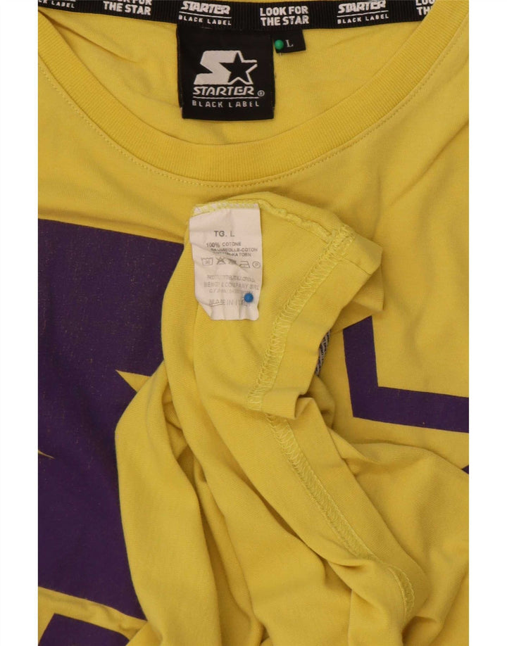 Tricou grafic pentru bărbați Starter Top mare din bumbac galben