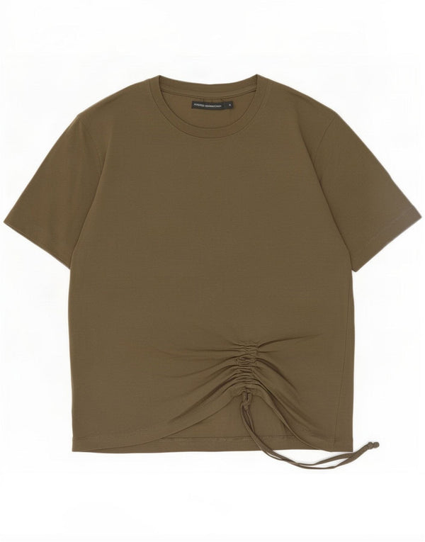 French Connection Tricou pentru femei Top UK 10 Small Khaki Bumbac