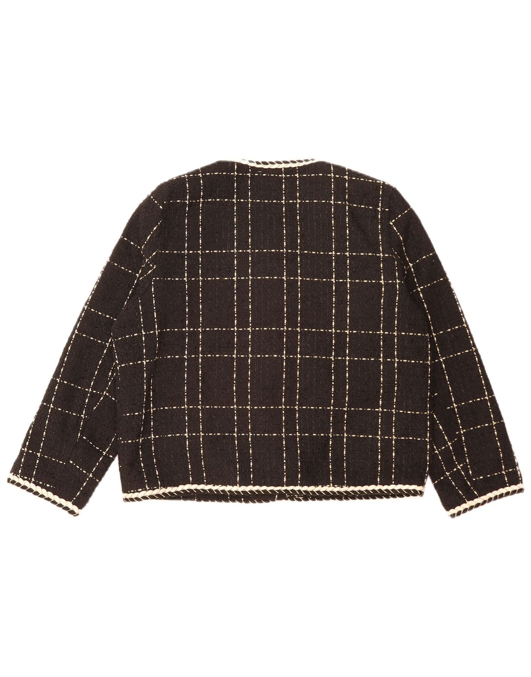 Jachetă Blazer Vintage pentru femei cu 4 nasturi UK 14, mare, negru, check