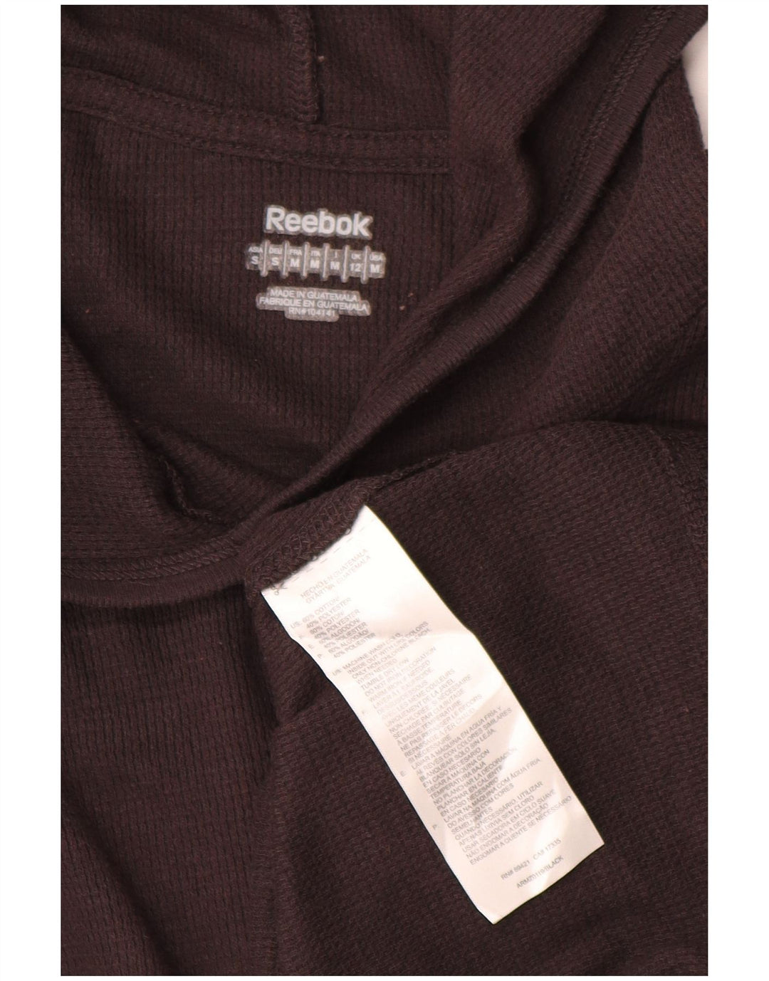 Top cu glugă pentru femei Reebok cu mânecă lungă UK 12, bumbac maro mediu