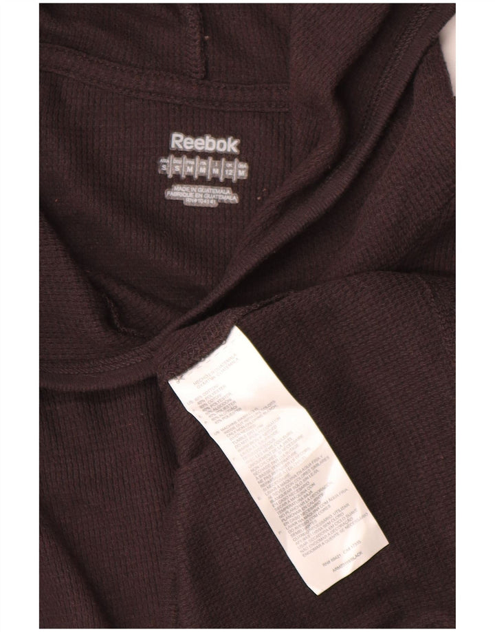 Top cu glugă pentru femei Reebok cu mânecă lungă UK 12, bumbac maro mediu