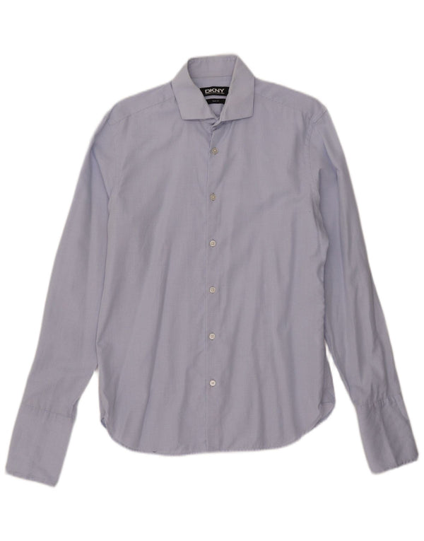 Cămașă formală pentru bărbați Dkny Slim Fit Mărimea 15 1/2 Medium Blue Check