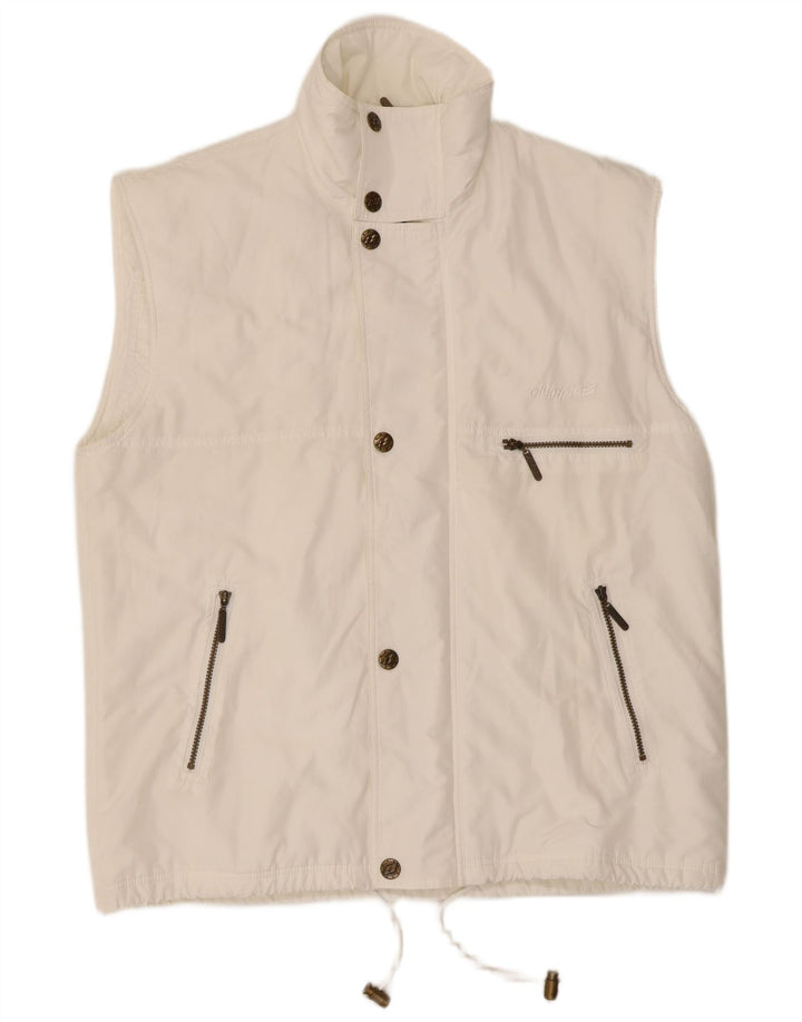 Olympia Mens Utility Gilet UK 40 Large White Poliester