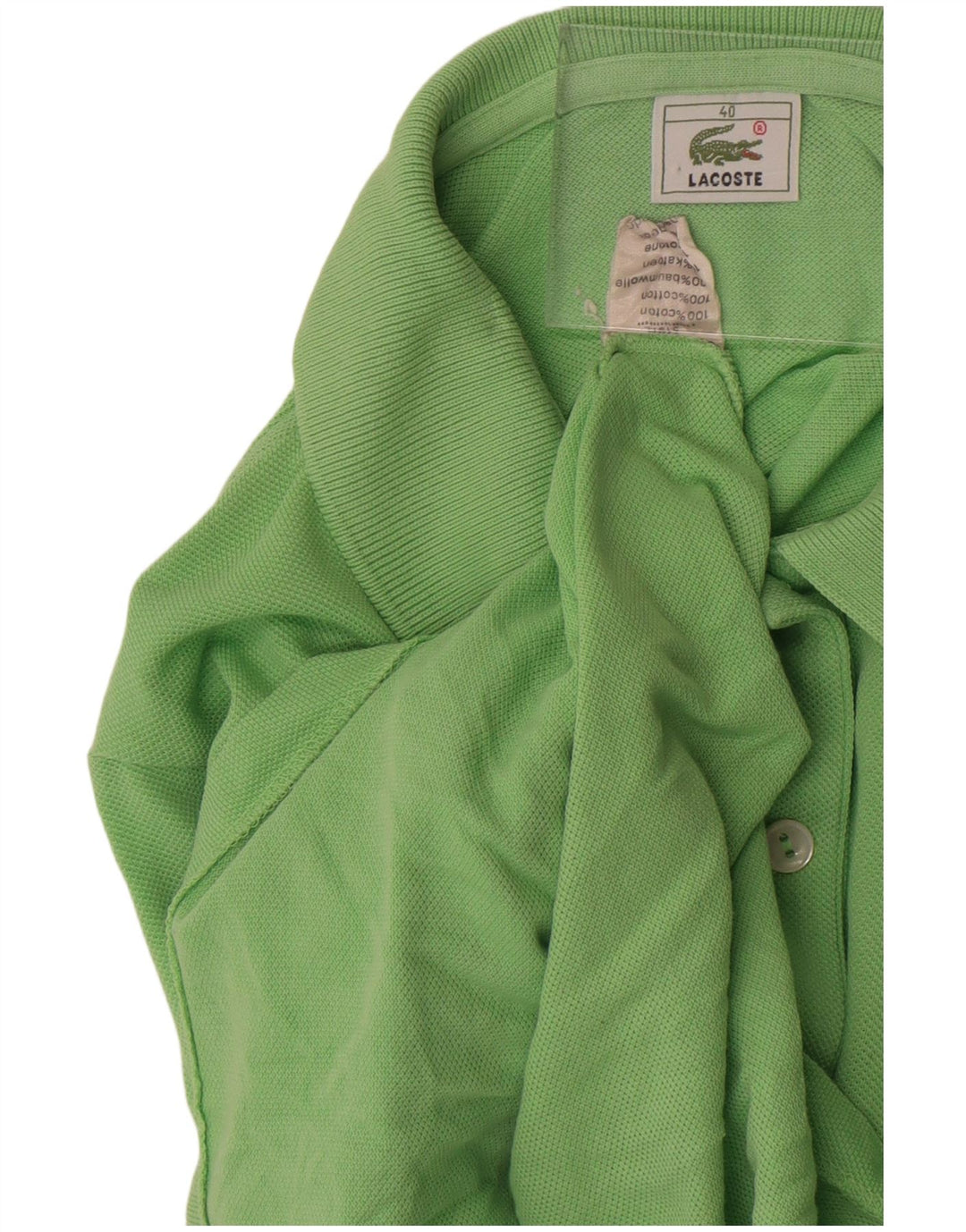 Tricou polo crop Lacoste pentru femei Mărimea 40 bumbac verde mediu