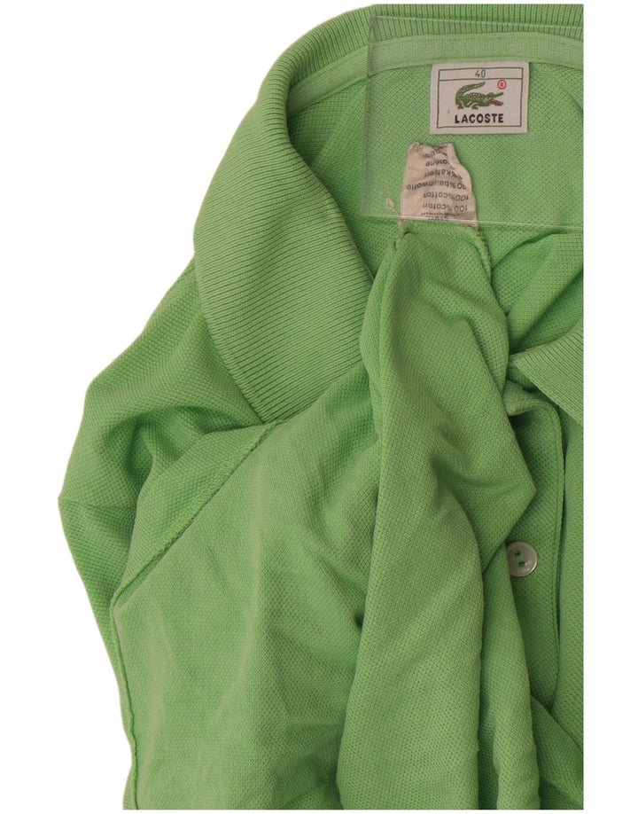 Tricou polo crop Lacoste pentru femei Mărimea 40 bumbac verde mediu