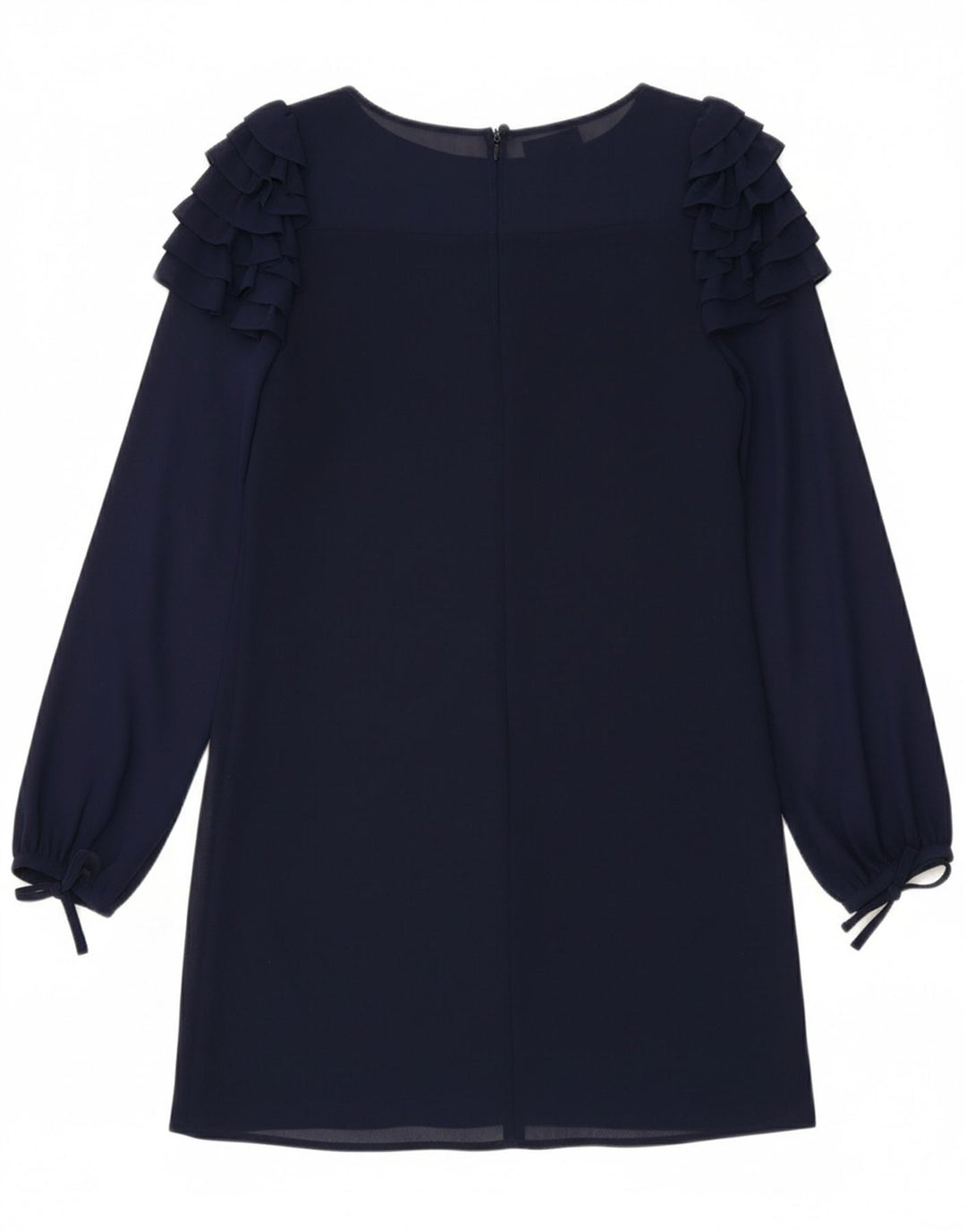 WAREHOUSE Womens Long Sleeve Shift Dress UK 12 Medium  Navy Blue Polyester