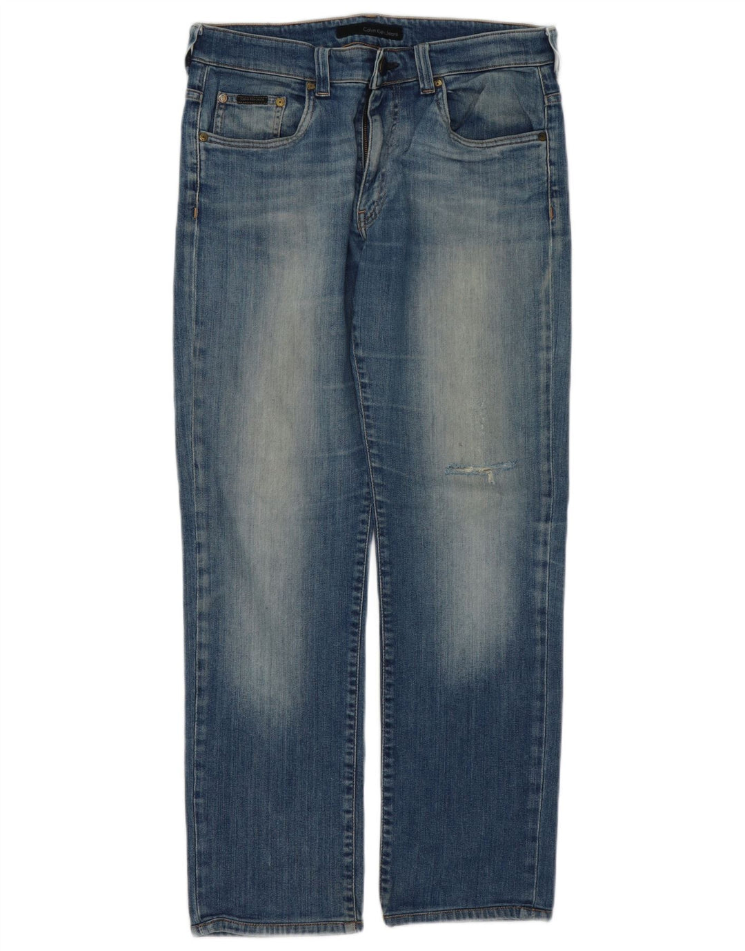 Blugi slim pentru bărbați CALVIN KLEIN Distressed Slim W34 L30 Blue