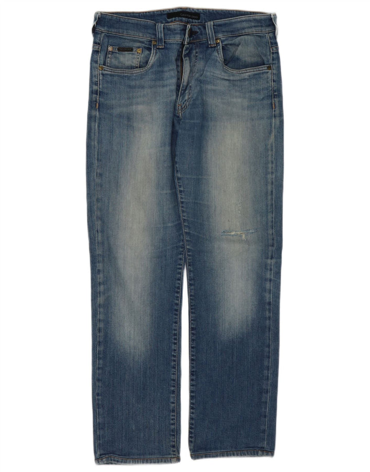 Blugi slim pentru bărbați CALVIN KLEIN Distressed Slim W34 L30 Blue