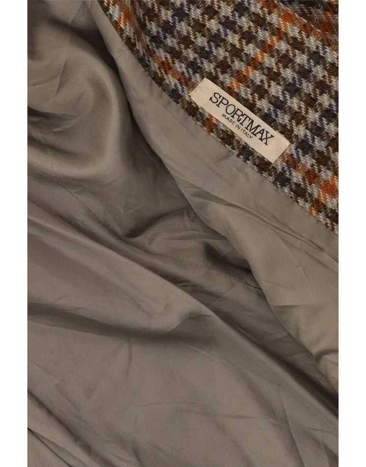 Jachetă Sportmax pentru femei, cu 2 nasturi, UK 12, maro mediu, picioare de gală