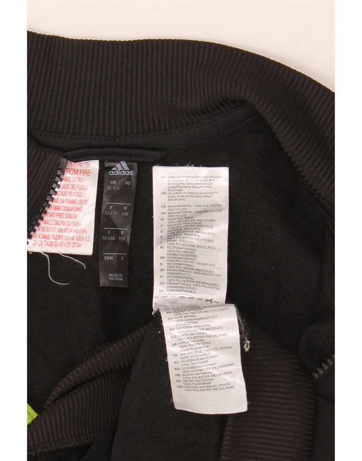 Jachetă de trening pentru băieți Adidas 12-13 ani, negru, poliester
