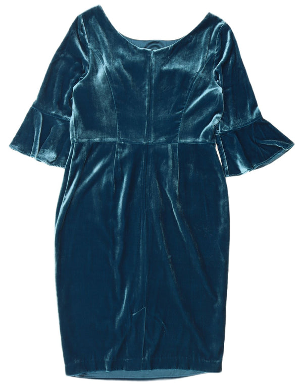 Rochie Boden pentru femei cu maneci 3/4 din velur, UK 12, vascoza albastra medie