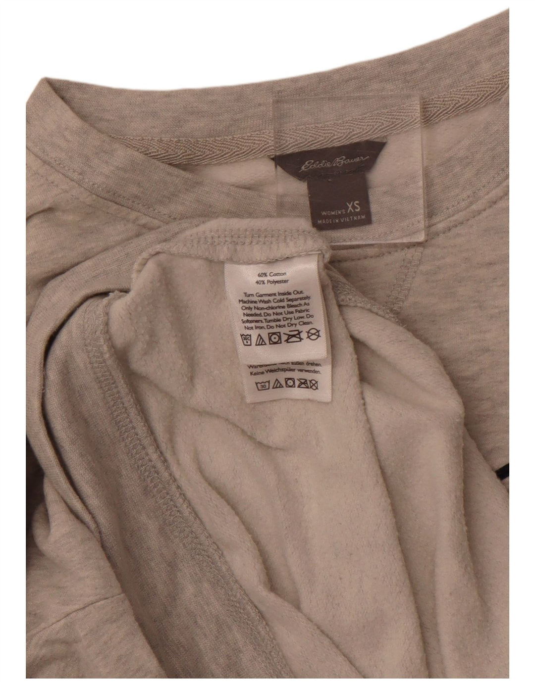 EDDIE BAUER Pulover oversized cu grafic crop pentru femei UK 6 XS Gri